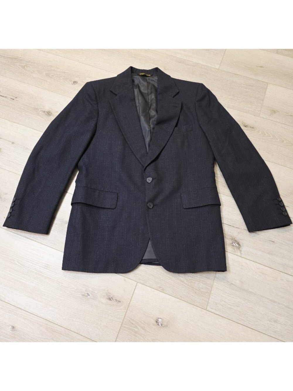 Strathmore Richman Wool Two Button Blue Pinstripe Blazer Suit Jacket 38 Short